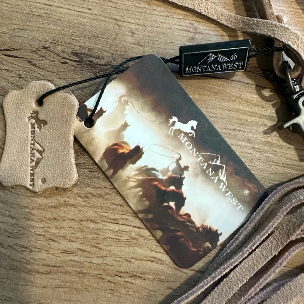 Montana West Rodeo Tan Leather Fringe Shoulder Bag - Picture 5 of 10